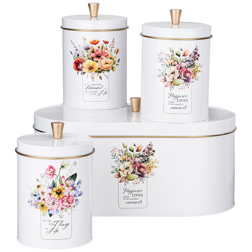 НАБОР AGNESS FLORAL MOOD 2В1 ХЛЕБНИЦА 34*20*18 СМ, БАНКА ДЛЯ СЫПУЧИХ 12*17,5 СМ 3 ШТ  фото 6