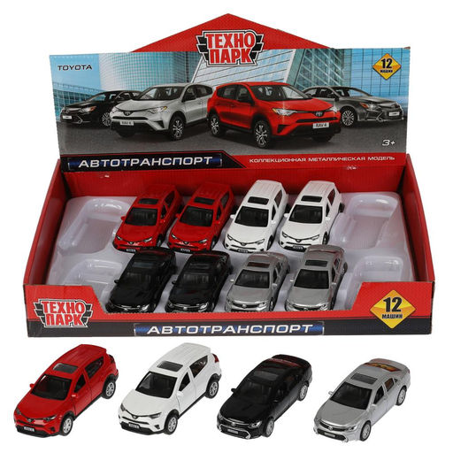 . Модель "Toyota Camry/Rav4" арт.CAMRYRAV4-12DB12-MIX 12 см,мет.,дв., багаж,инерц, ассорт.
