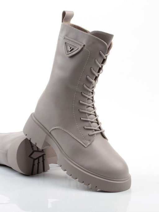 04-PAM366-3Z GRAY Ботинки зимние женские (натуральная кожа, 100% шерсть)