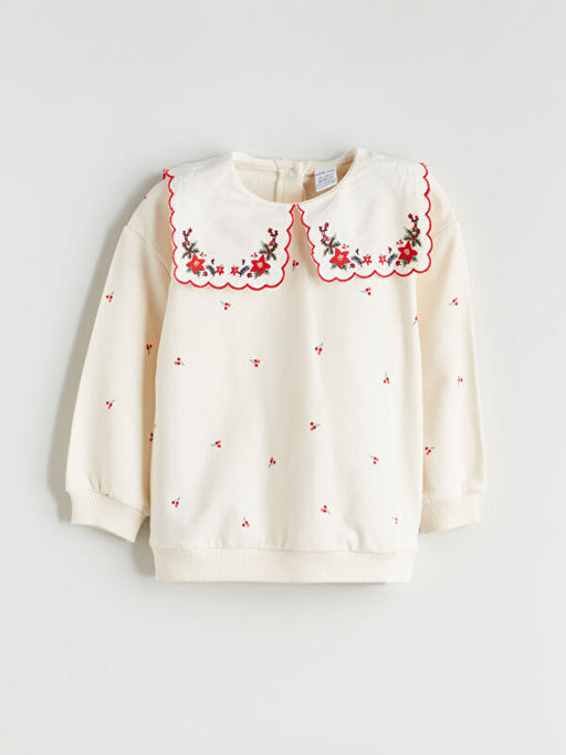 Bebe Yaka K?z Bebek Sweatshirt ve Tayt 2li