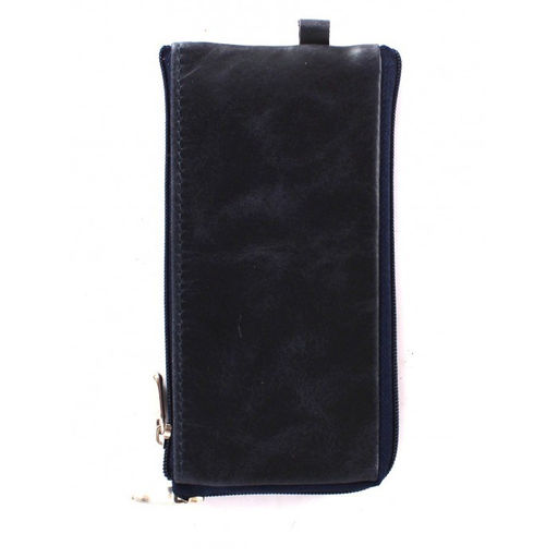 Футляр для ключей Croco-кл-501 (на молнии) натуральная кожа синий пулл-ап (85) 264852