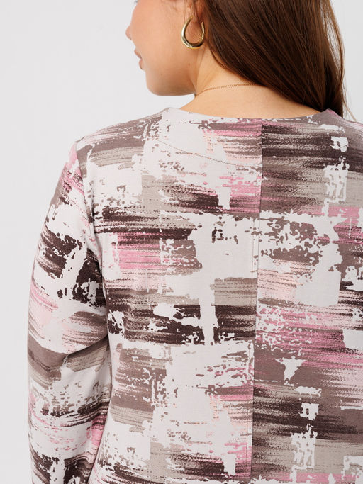 Платье женское П-201 (джерси набивная) Бежевые полусферы