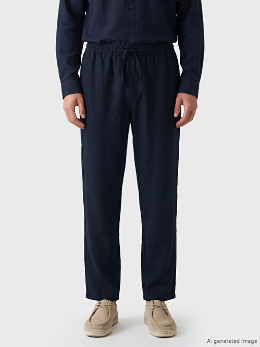 Regular Fit %100 Keten Erkek Pantolon - Waikiki фото 2