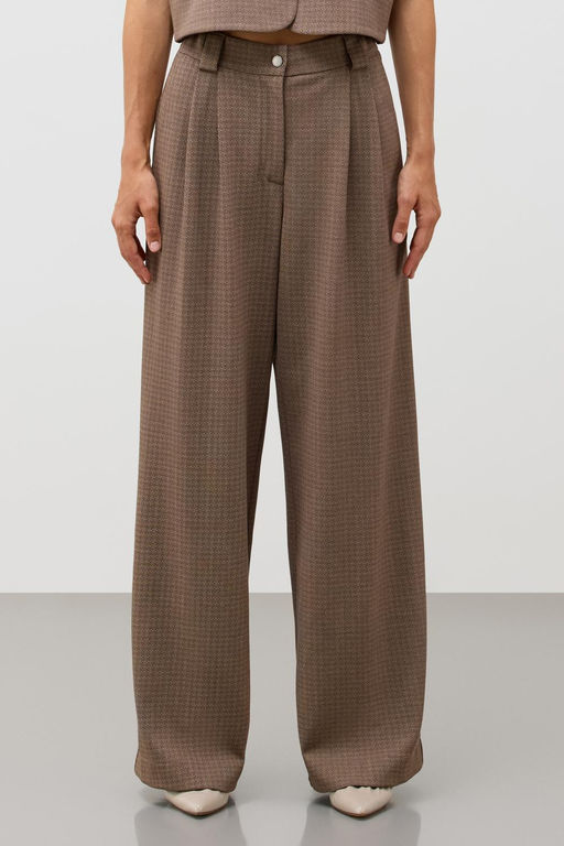 ЕВТ 4167/черный кофе,имитация текстиля брюки жен