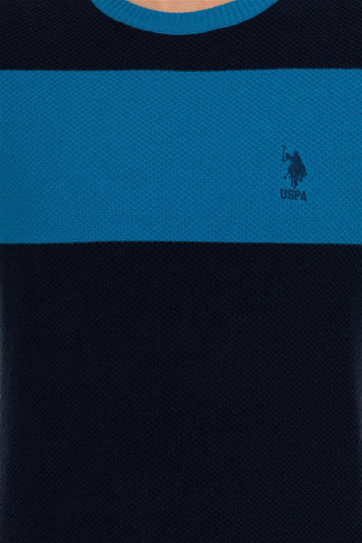 U. S. Polo Assn Мужской темно-синий трикотажный свитер с круглым вырезом - U.s. polo assn фото 12