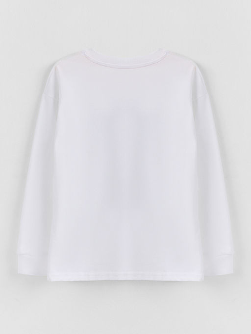 Лонгслив для девочек белый со строчкой из стихотворения - Mark formelle фото 6