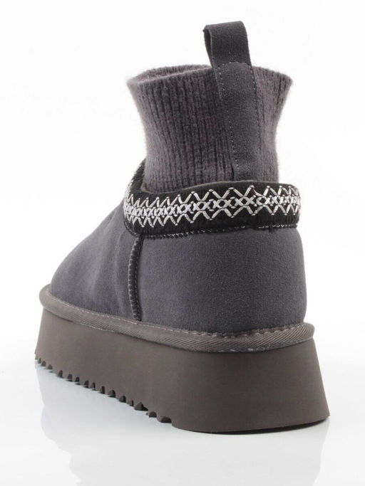 04-X-337 GRAY Угги женские (натуральная замша, 100% шерсть)