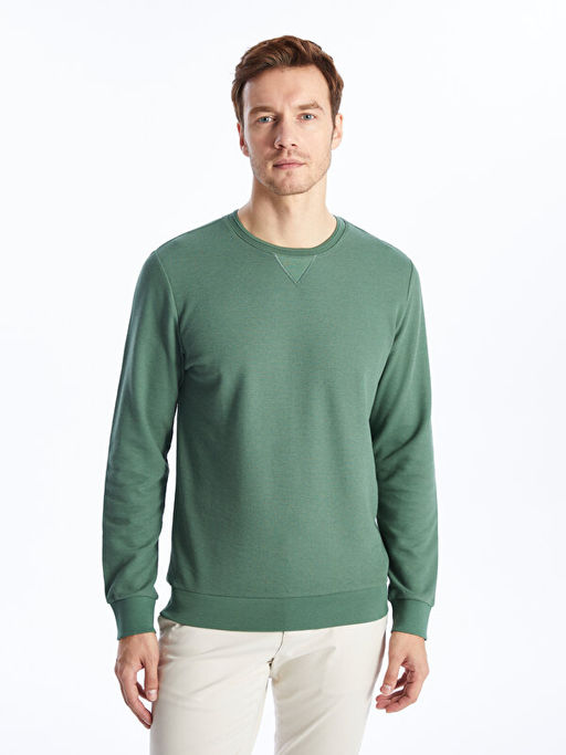 Bisiklet Yaka Uzun Kollu Erkek Sweatshirt