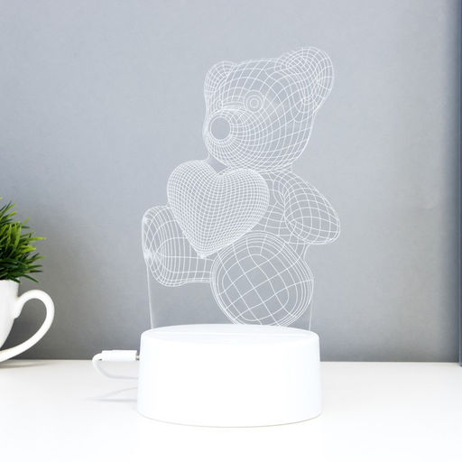 Светильник сенсорный Мишутка LED 7 цветов USB/от батареек белый