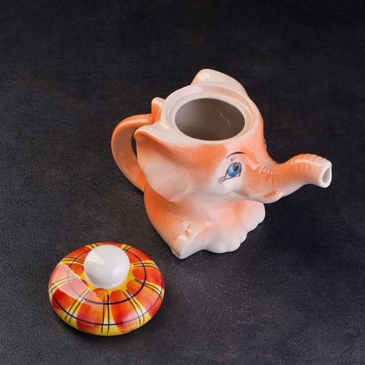 Чайник фарфоровый «Слоненок Митя», цветной