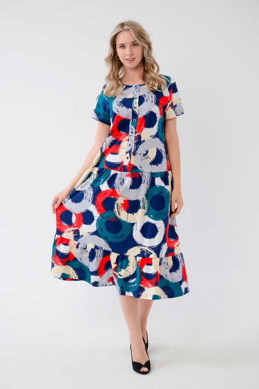 Платье женское из кулирки Кармелита круги - Амадэль фото 3