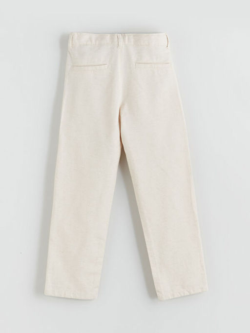 Standart Kal?p Keten Kar???ml? Erkek ?ocuk Pantolon