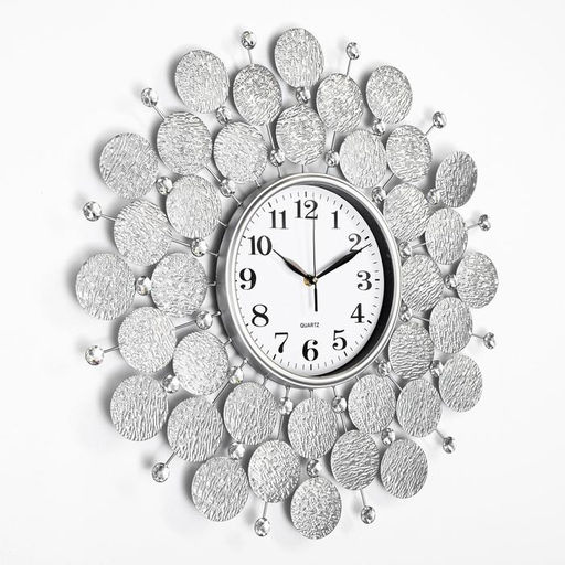 Часы настенные интерьерные «Пабраде», серия: Ажур, бесшумные, плавный ход, d=60 см, циферблат d=22 см, от батарейки 1хАА