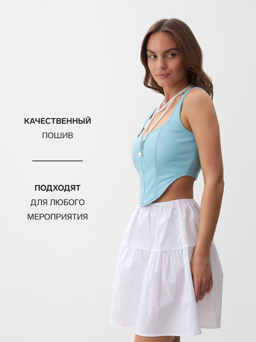 Корсет женский кожаный MIST, размер 48 (XL), голубой