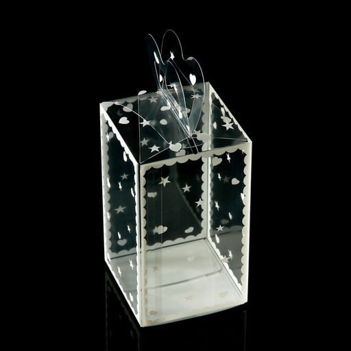 Цена за 5 шт. Складная прозрачная коробка из PVC, для упаковки подарков, Сердце, 12?7?7 см