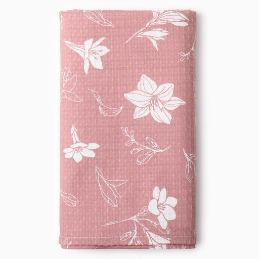 Полотенце банное вафельное «Лилия», 80×150 см, хлопок 100%, розовое