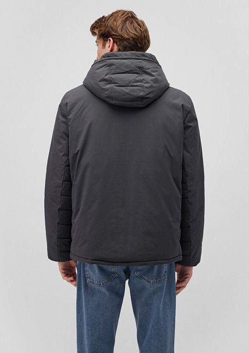 Kapusonlu Antrasit Sisme Mont - Mavi фото 4