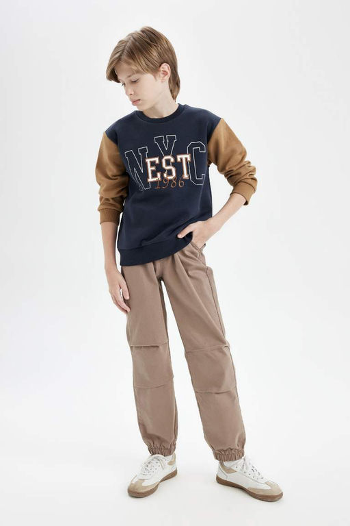 Толстовка для мальчиков с круглым вырезом и вышивкой - Defacto фото 2