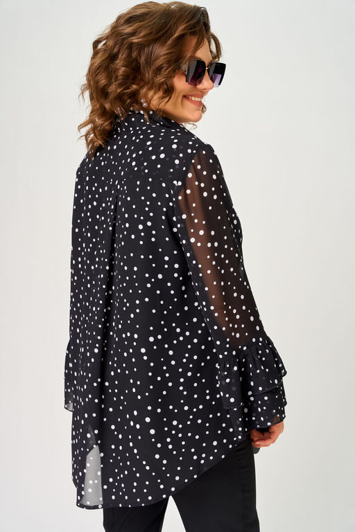 Блуза EVA GRANT 7221С принт мелкий горох