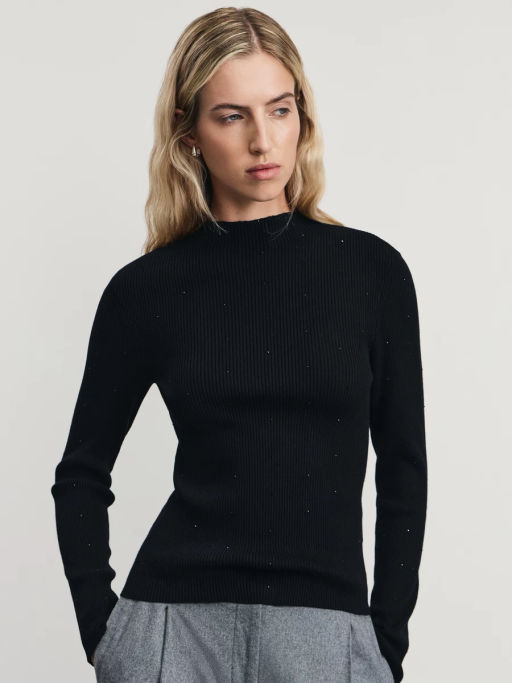 Вязаный лонгслив со стразами / Zarina