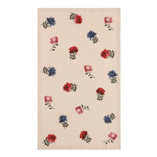 Набор полотенец Доляна Луговые цветы 28х46 см - 4 шт, 100% хлопок, вафля 160 г/м2  фото 7