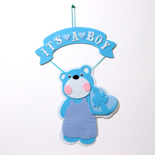 Украшение на гендер пати «Подвеска Мишка It's a Boy», 30.5×30.5×49 см, голубое