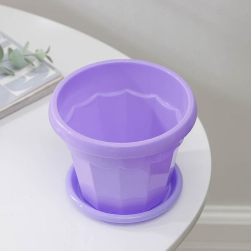 Цена за 4 шт. Горшок для цветов с поддоном Доляна «Эрика», 0.7 л, цвет сиреневый