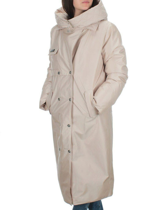 EAC327 LT.BEIGE Пальто зимнее женское (200 гр. холлофайбера) - Fashion фото 3
