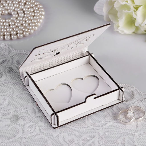 Шкатулка под кольца Хохлома, белый, 10х9,5х2,6 см - Simaland фото 2