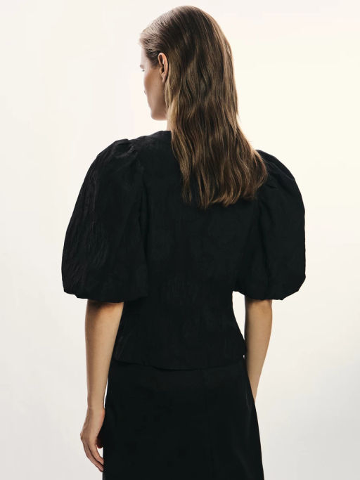 Топ с рукавами-буфами из жаккарда / Zarina