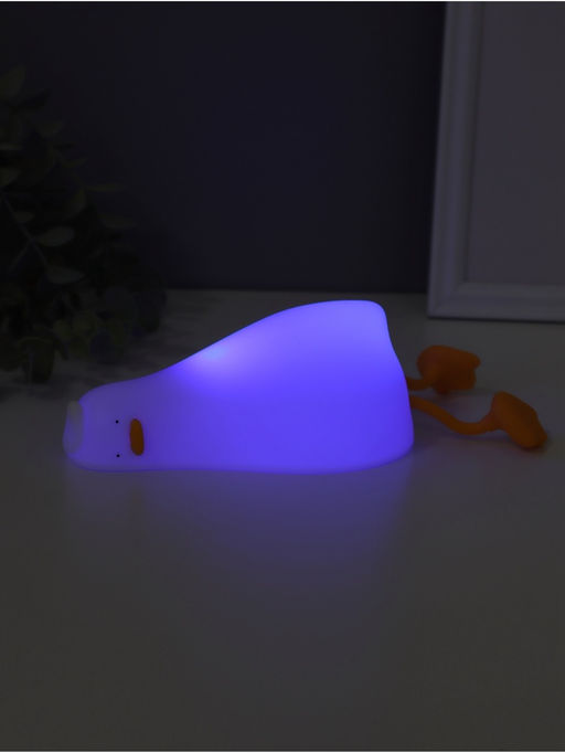 Фигурка светящаяся RISALUX «Спящая утка», 2 Вт, LED-ночник антистресс, RGB, USB, 10×10×21 см