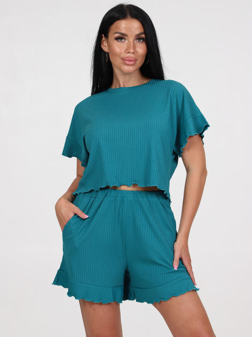 427 ПИЖАМА ЖЕНСКАЯ (шорты) (Бирюза) - А-дина фото 2