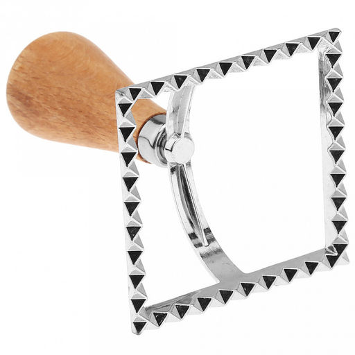 Штамп металлический для пельменей "Квадрат" 7х7см h10см, деревянная ручка, на картоне (Китай)