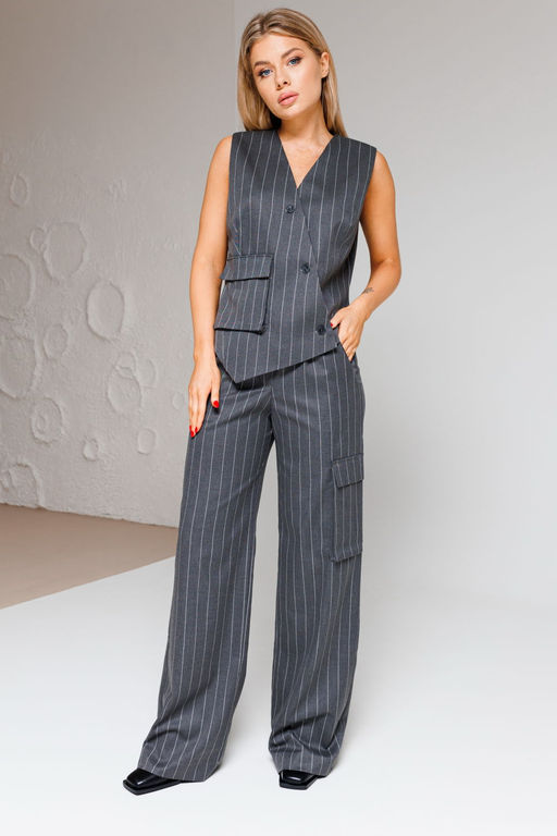 Костюм AmberA 2054 серый полоска  фото 6