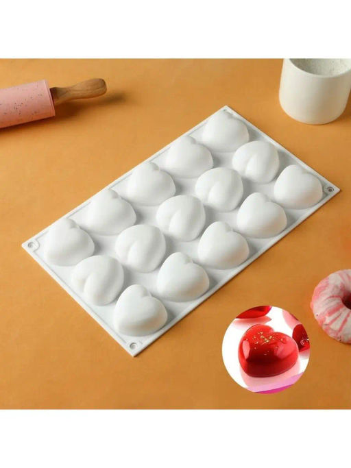 80327-287G Форма Сердце для выпечки кексов, пирожных, конфет, муссов силикон (х120) - Mayer&boch фото 6