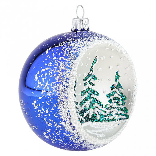 Елочная игрушка шар стеклянная Хвойный д7,5см, с лункой, цвета микс, ручная художественная роспись, подарочная упаковка (Россия) - Домашняя мода фото 5