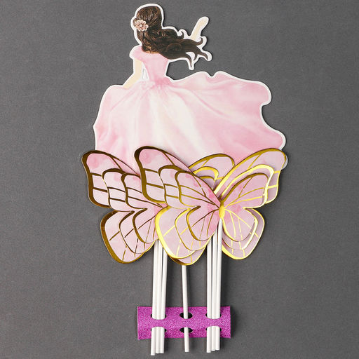 Набор для украшения Девушка с бабочками, набор 7 шт., цвет розовый - Страна карнавалия фото 5