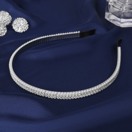 Цена за 2 шт. Ободок для волос «Лира», 0.8 см, белый