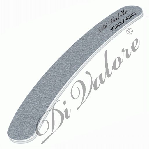 Di Valore 108-007 Пилка PROF для искусственных и натуральных ногтей СЕРАЯ бумеранг абраз.100/100