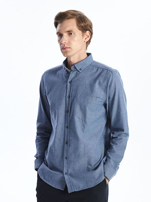 Regular Fit Uzun Kollu Gabardin Erkek G?mlek