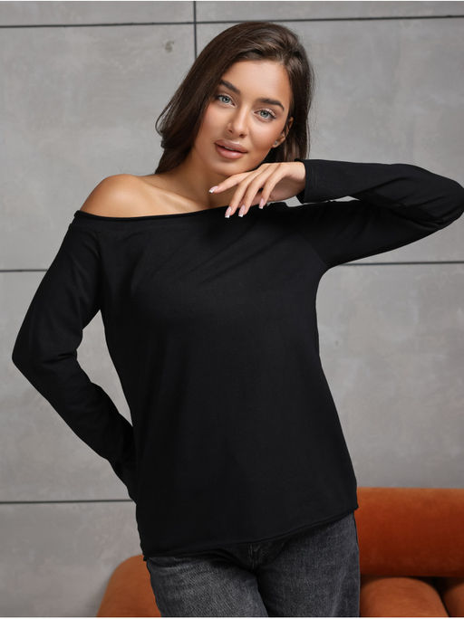 Лонгслив Плечо Черный - София фото 14