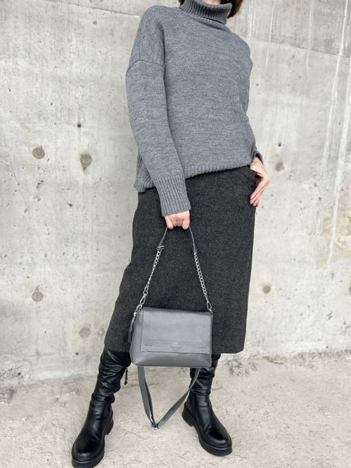 Женская кожаная сумка через плечо 8722-9 Д.Грей - Sergio valentini фото 5