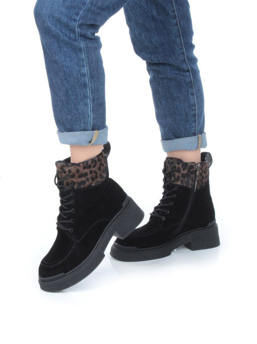 04-M512B-531-2M-14 BLACK Ботинки зимние женские (натуральная замша, натуральный мех) - Фабричный китай фото 2