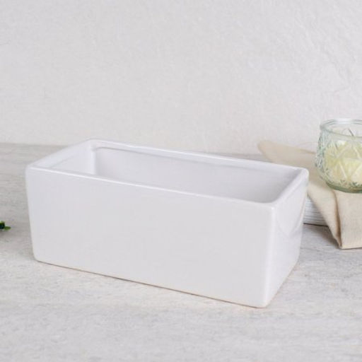 Кашпо Прямоугольное 9,5x20x8 см / 88005W /уп 3/48/белое - Галеонтрейд фото 2