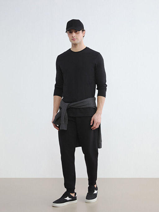 Bisiklet Yaka Uzun Kollu Erkek Ti??rt