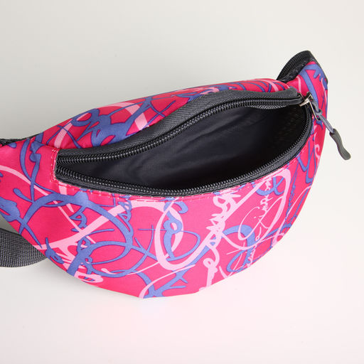 Сумка поясная, детская, на молнии, малиновая