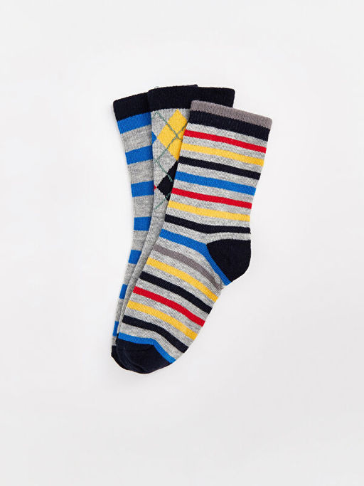 Desenli Erkek ?ocuk Soket ?orap 3l? - Waikiki фото 2