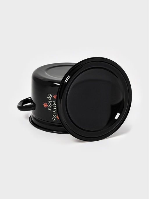 Кастрюля эмалированная «Карри», 3 л, d=19.2 см, цилиндрическая, чёрная