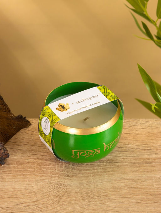 Свеча в чаше Yoga heal the soul, 200 г, 8.5×7 см, соевый воск, зелёная