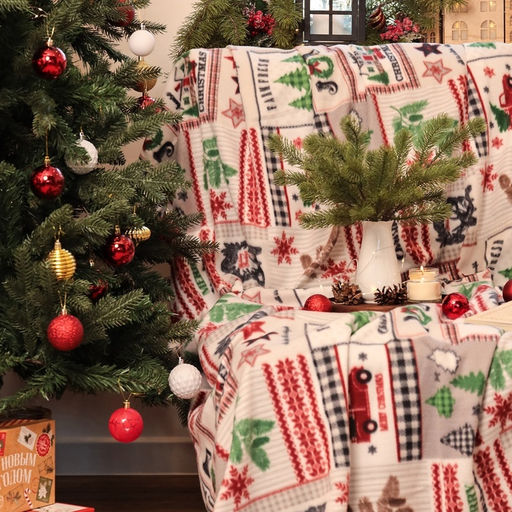 Плед флисовый новогодний Экономь и Я. Рождество, 150?200 см